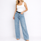 Alina Serrano | High-Waist Straight Jeans Vintage Blue