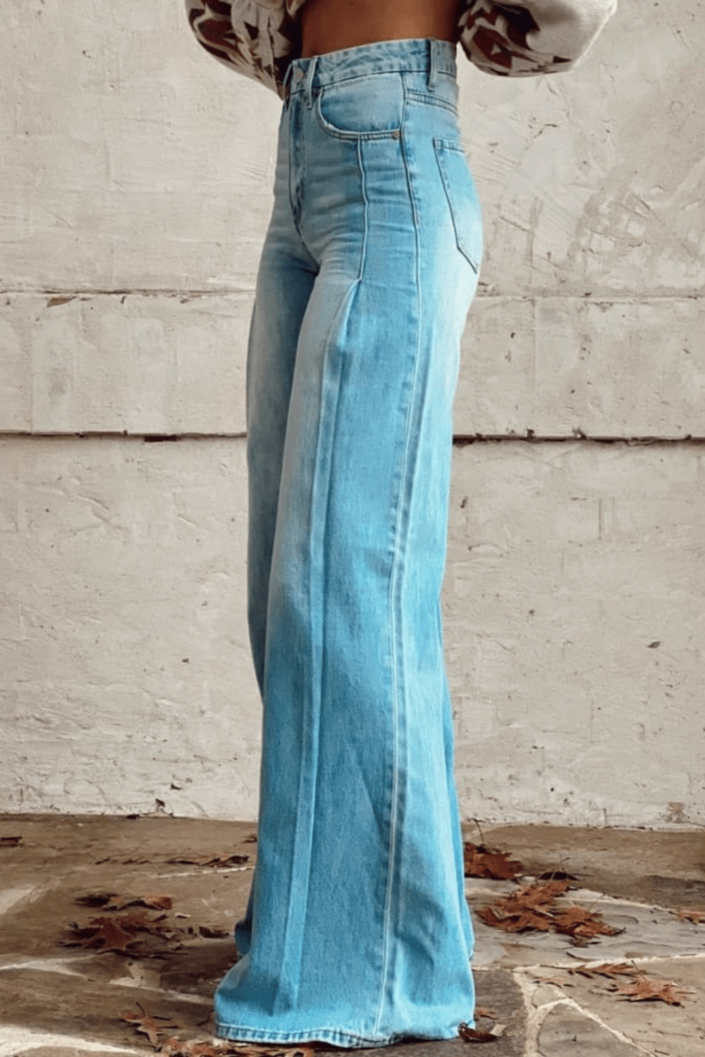 Amélie Porter | Denim broek met hoge taille en wijde pijp