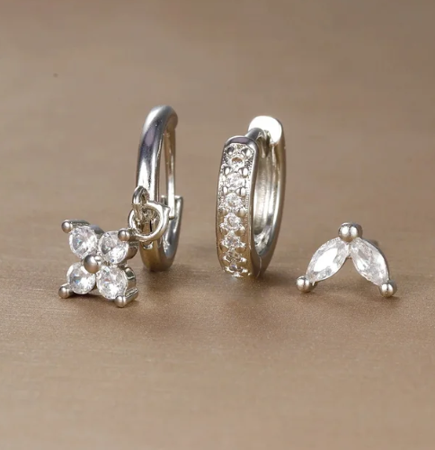 Amélina Verbrugge | Driedelige Oorbellen Set Modern Élégance