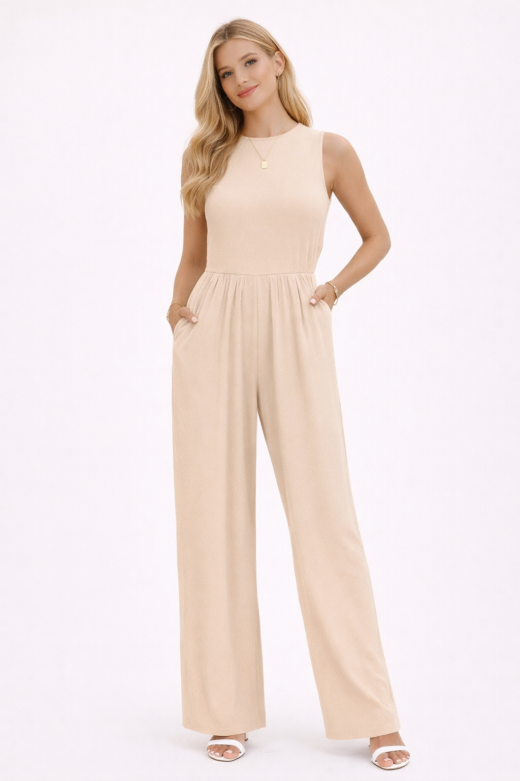 Amal Verdan | Minimal High Neck Wide Leg Jumpsuit