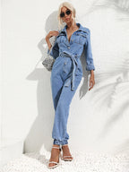 Amara Vale | Tailored Denim Utility Jumpsuit