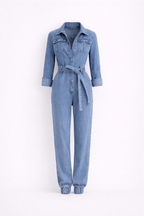 Amara Vale | Tailored Denim Utility Jumpsuit
