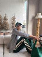 Alessia Montoro | Gestreepte Patchwork Broek High-Waist Comfort