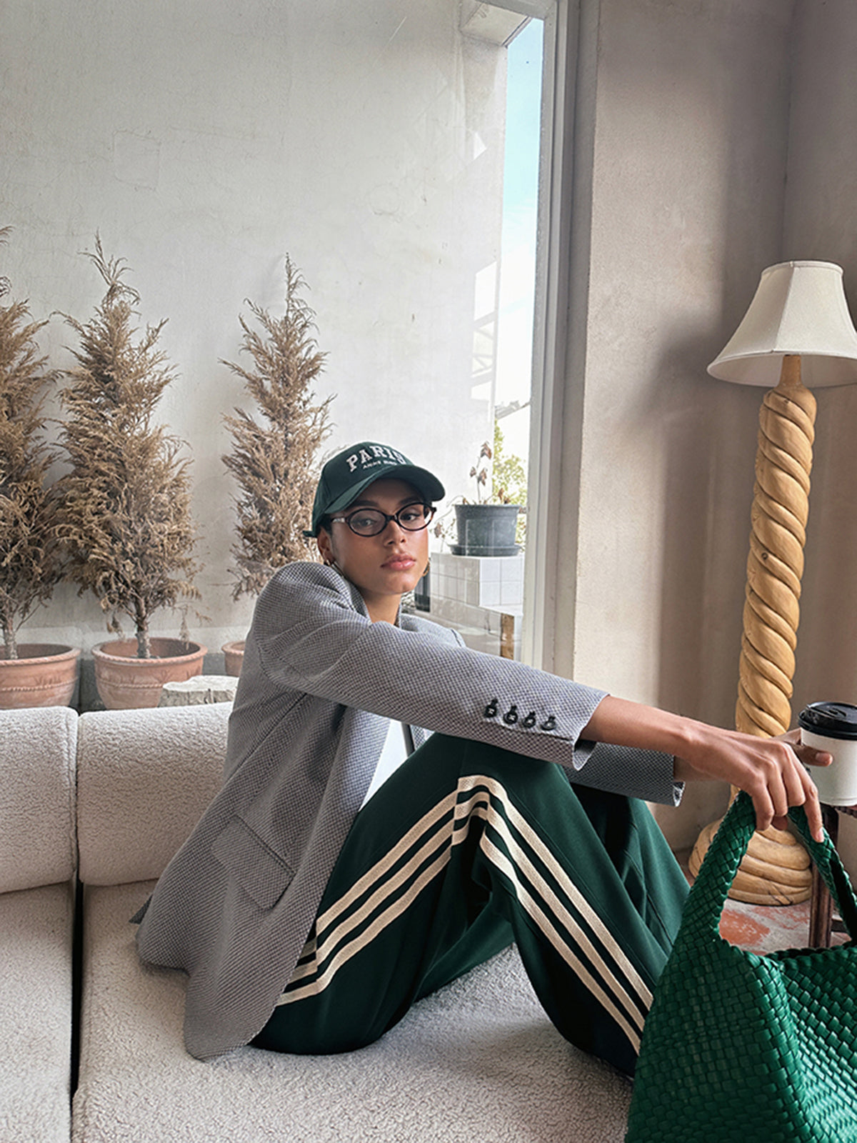 Alessia Montoro | Gestreepte Patchwork Broek High-Waist Comfort