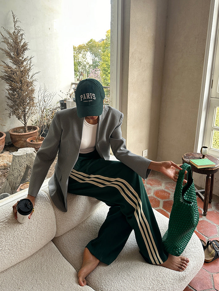 Alessia Montoro | Gestreepte Patchwork Broek High-Waist Comfort