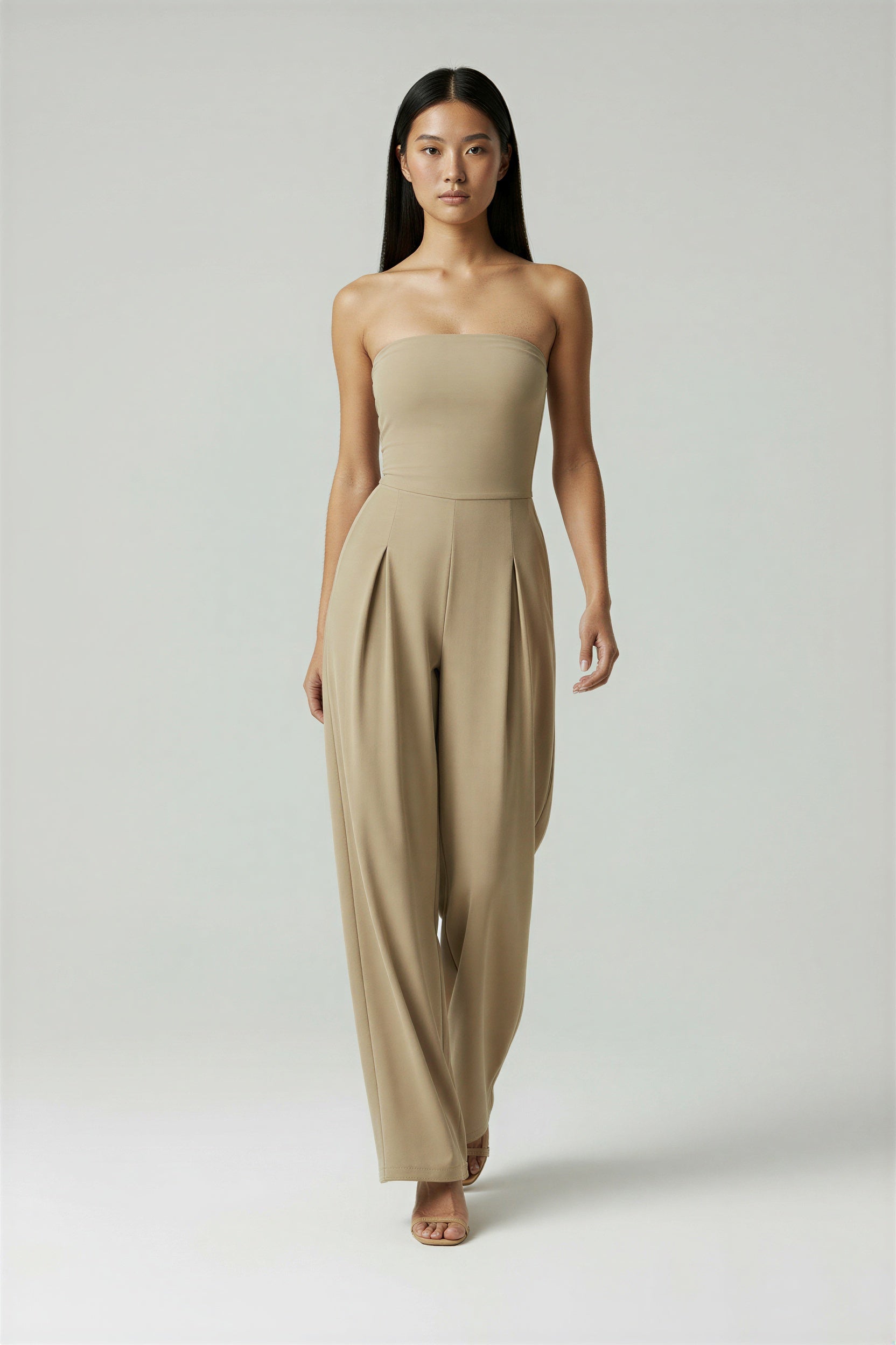 Cindy Avond | Strapless Satijnlook Jumpsuit