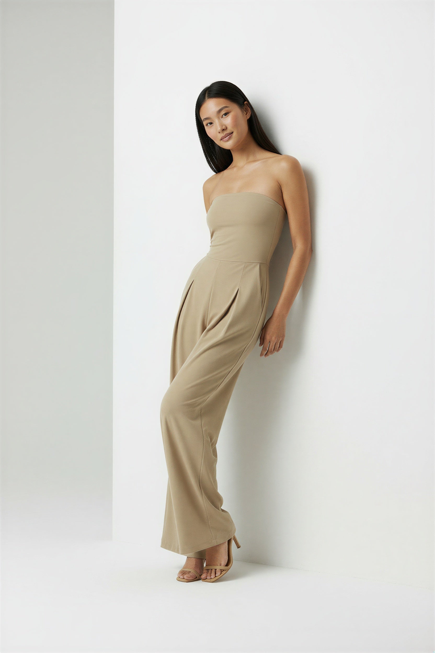 Cindy Avond | Strapless Satijnlook Jumpsuit