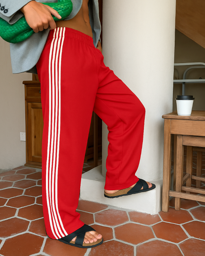 Alessia Montoro | Gestreepte Patchwork Broek High-Waist Comfort